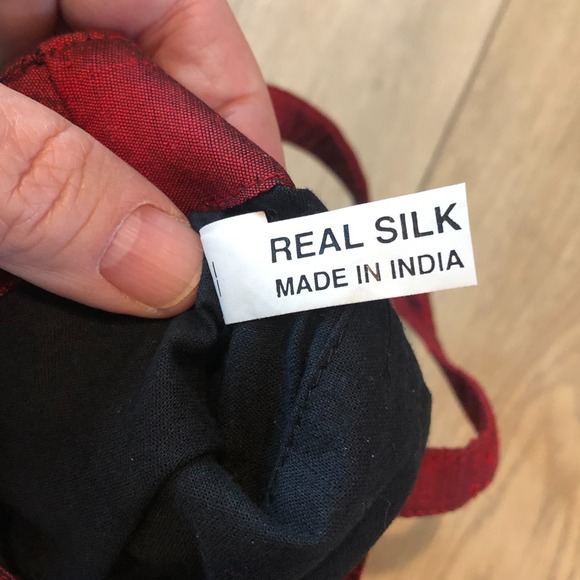 VTG Ornate Beaded Embroidered Purse Madein India Red Silk Square Bag Clutch READ - Picture 4 of 7